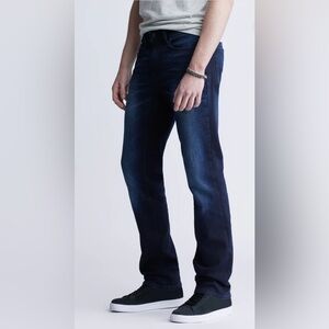 Buffalo David Bitton Men’s Jackson Straight Stretch Dark &Sanded Jeans- 36x30